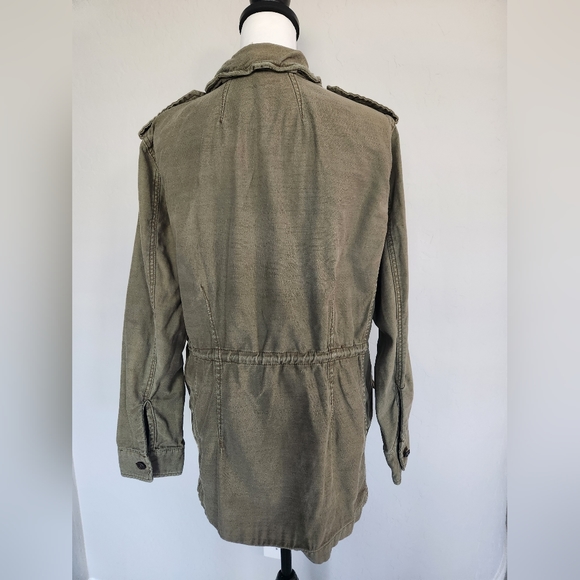 Free People Not Your Brothers Surplus Jacket Pockets Drawstring Waist Olive Sz M - Picture 4 of 12